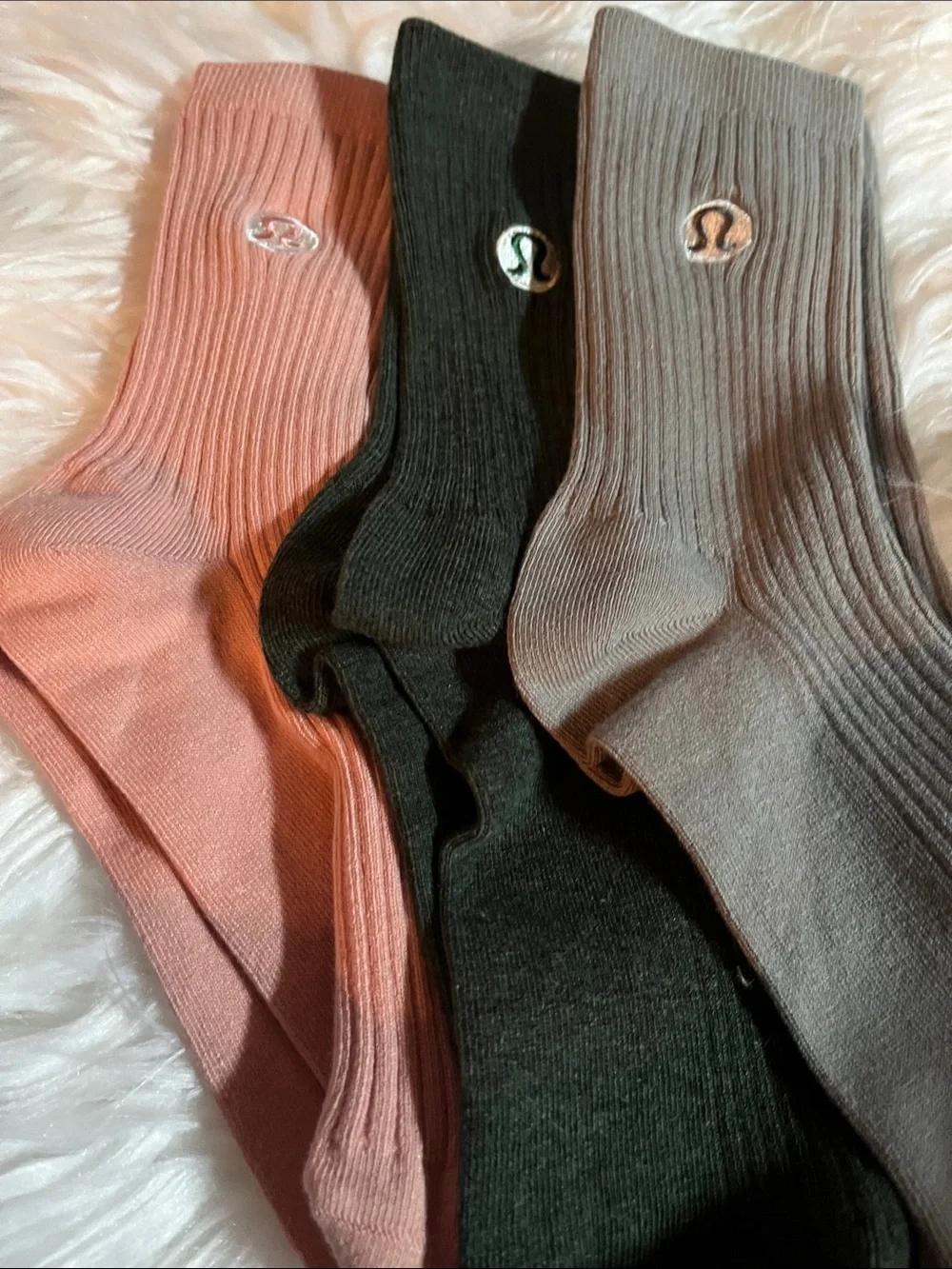 lululemon athletica Crew Sock Trio - Pink, Black, Gray